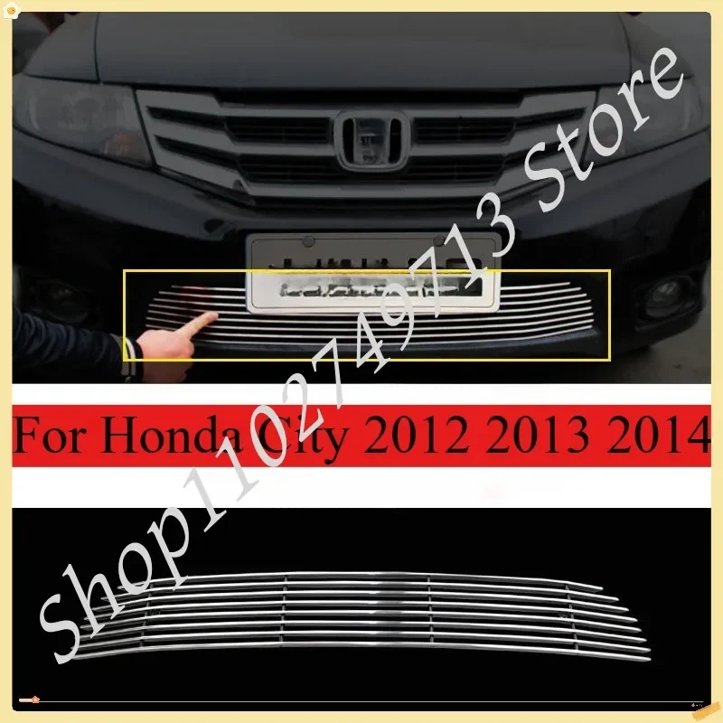 For Honda City 2012 2013 2014 Body Kit Front Bumper Cover Modified Grille Accessories Racing Grill High-quality Stainless Steel