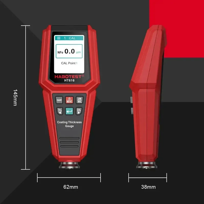 

HABOTEST HT616 Толщиномер автомобильного покрытия 0-1500UM Тестер толщины автомобильной пленки Измерение Экономия калибровки данных в группе