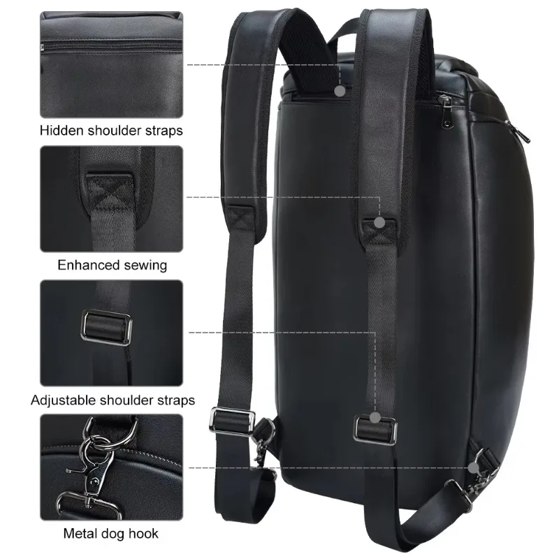 New Design Multifunctional Full-grain Cowhide Travel Gym Leather Duffel Bag Travel Backpack Weekend Men's Travel Duffel Bag