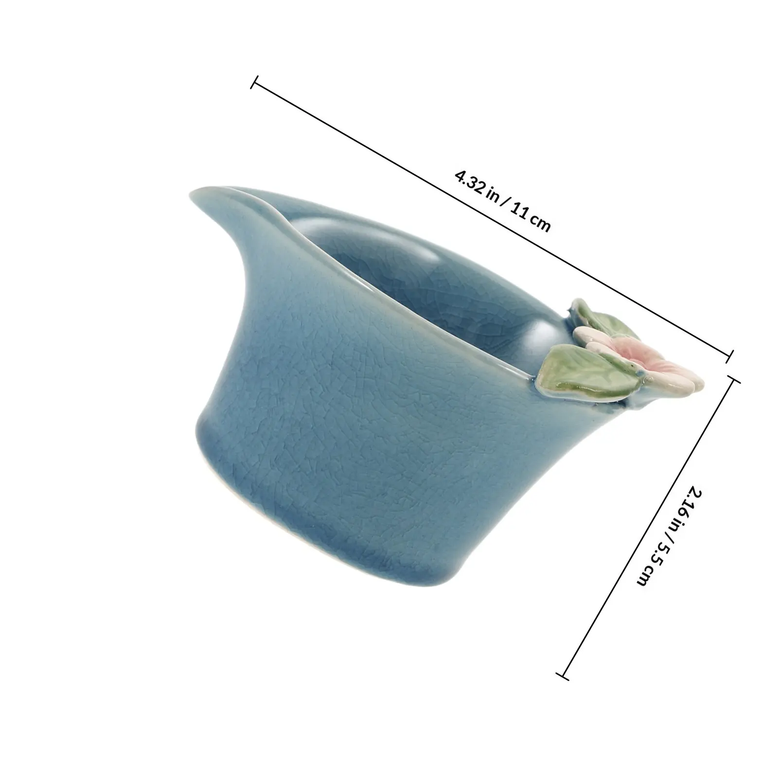 Essential Oil Mixing Bowl Thai Ceramic Blue Design Versatile Spa Facial Mask Mixing Dish Massage Oil Blending Ceramic Bowl