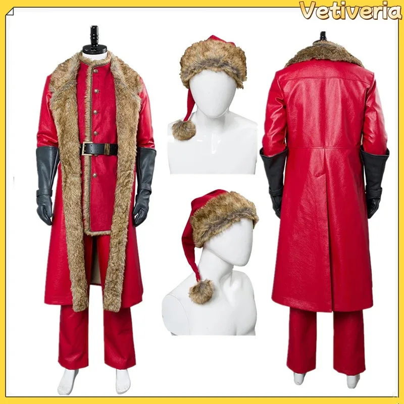 

XT8Adult Santa Claus Costume Christmas Chronicles Cosplay Fantasia Costumes Disguise Men Wig Hat Man Halloween Carnival SuiXT6@!