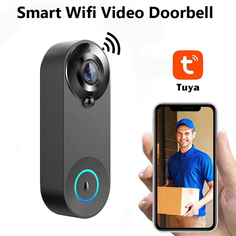 HD 1080P Smart Wireless Doorbell WiFi Video Doorbell Night Vision Tuya Smart Home Security Motion Detect Door Bell Camera