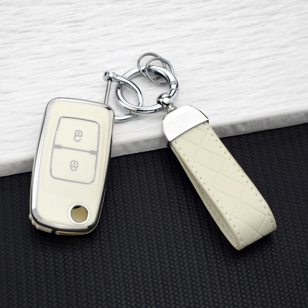 2 Buttons TPU Car Key Shell for Chery Tiggo A1 E5 A5 Fulwin Cowin Easter Flip Remote Key Case Folding Remote Auto Case Fob