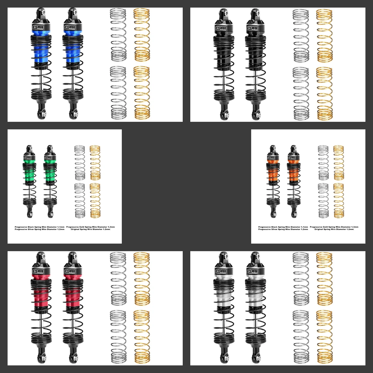 

GPM Alloy F/R Adjust Progressive Spring Shock 87mm TRAXXAS Mini Maxx / Mini XRT