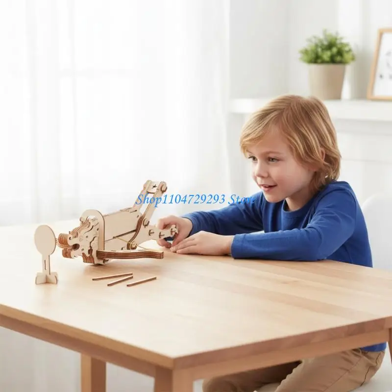 Y2GD Educational Wooden Dragon Head Design Bows Model For Classroom Demonstrations And Crafting Without Tools Needed