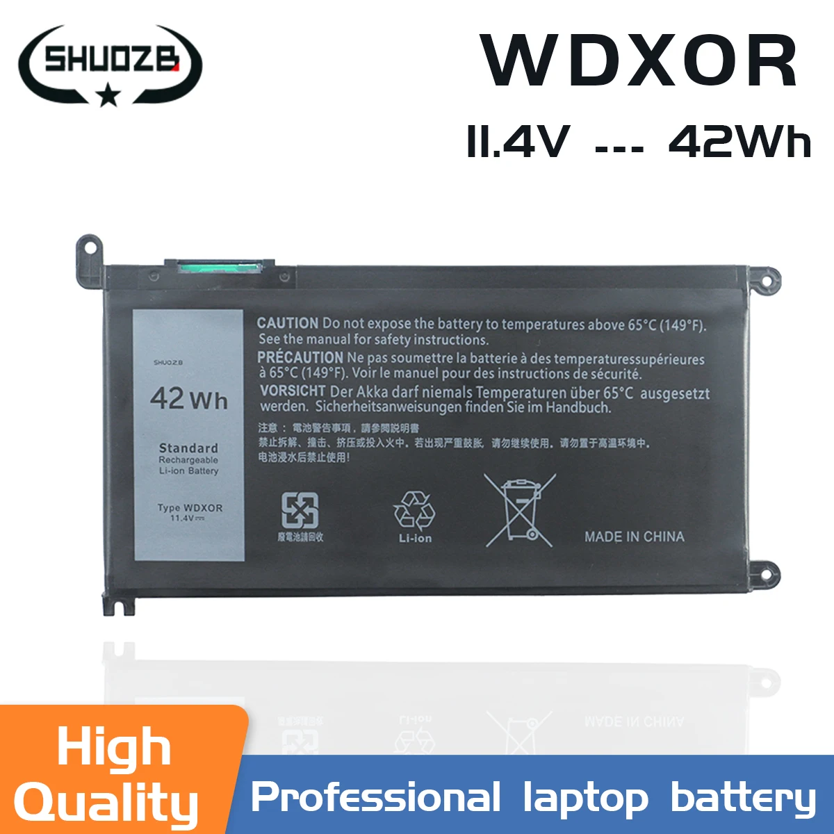 

SHUOZB WDX0R Laptop Battery For DELL Vostro 5468 5471 5568 Inspiron 17 5770 5767 5765 15 5584 5567 7560 3583 5538 5567 WDXOR