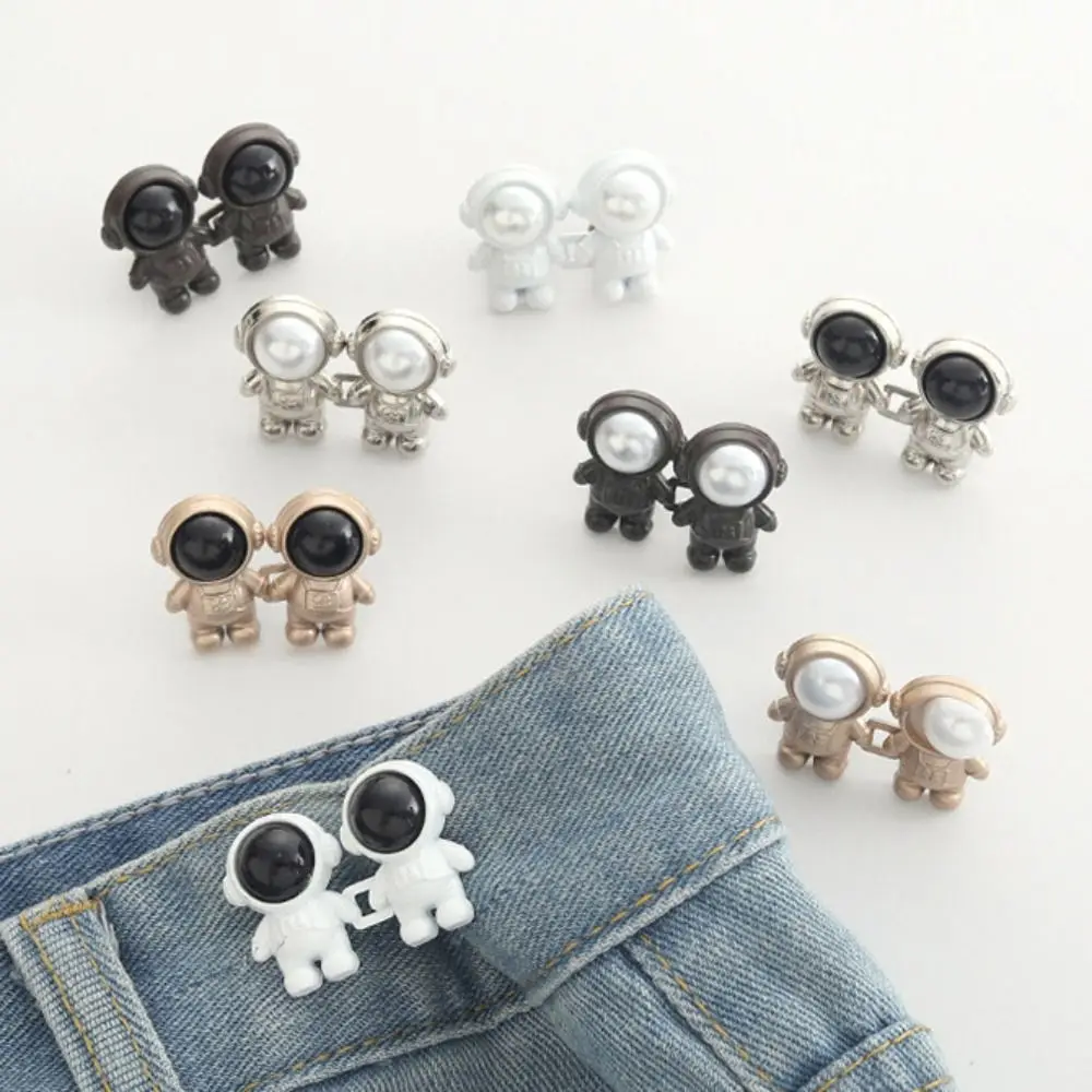 Alloy Spaceman Pants Button Tightener Waist Buckle Button Clasps Astronaut Jean Fit Tighten Buckles Exquisite Waist Clip