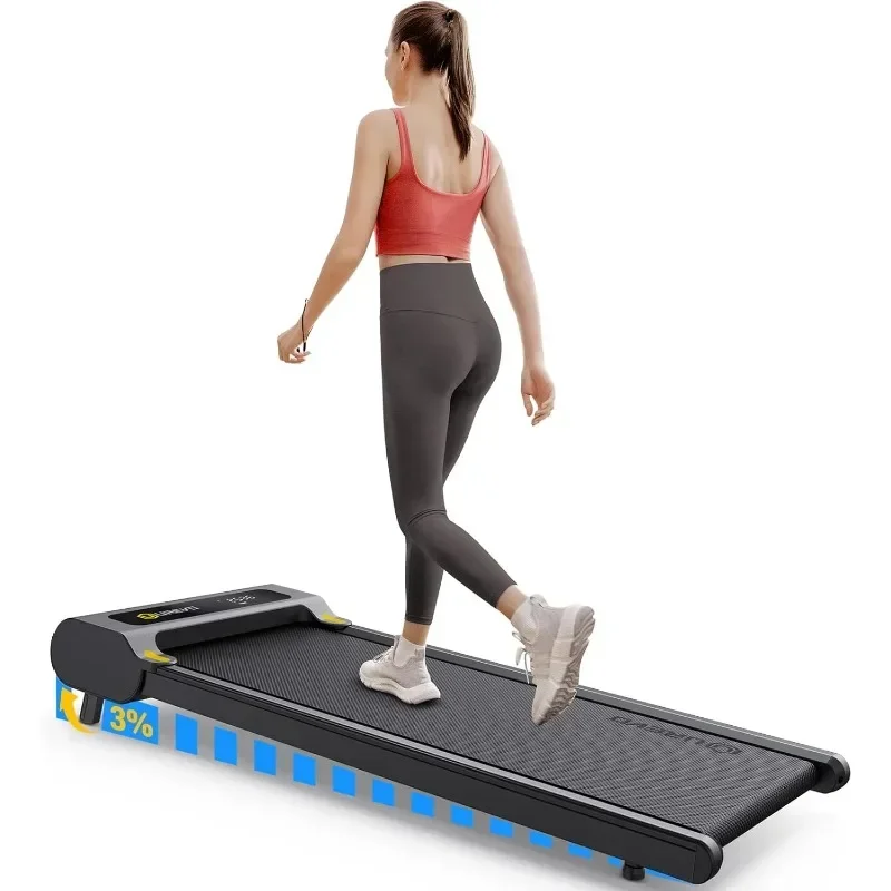 

UREVO Walking Pad with Incline, Manual Incline Under Desk Treadmill for Home/Office, Inclined Treadmills with Remote Control