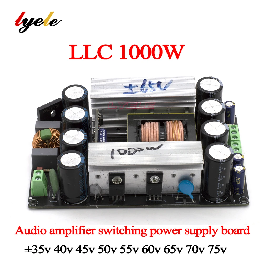 LYELE 1000w LLC amplificatore di potenza scheda di alimentazione a commutazione singola doppia uscita +-35-80V scheda di alimentazione amplificatore