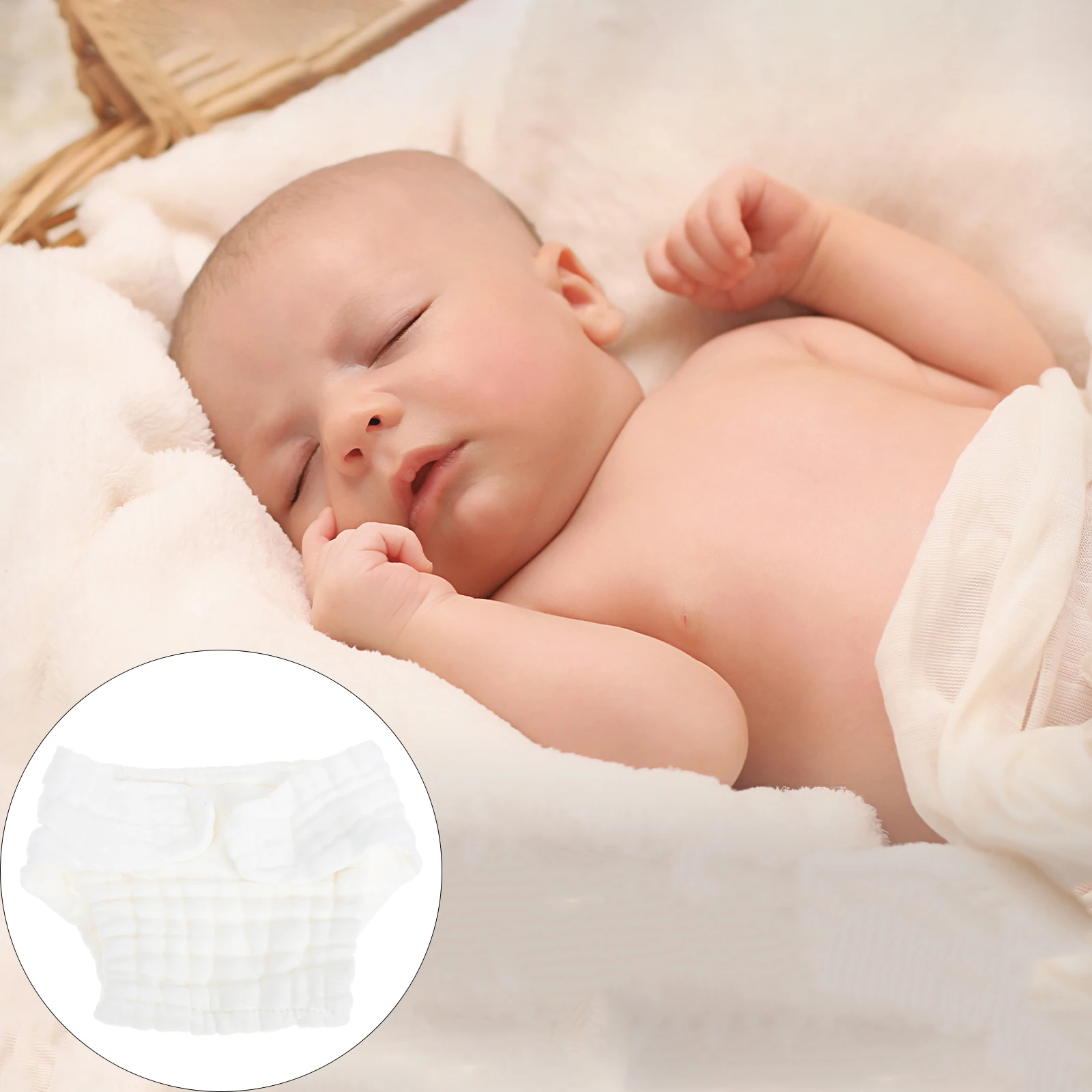 

5 Pcs Cloth Washable Diaper Pants Newborn Diapers White for Babies Cartoon Baby Girl Cotton