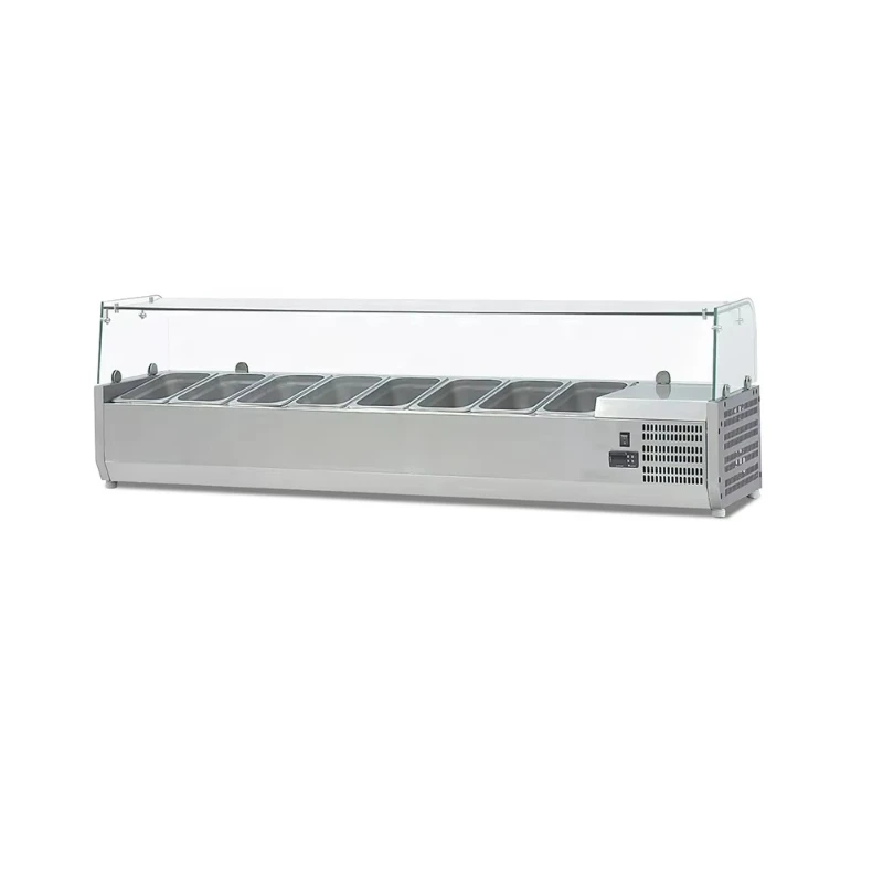 

Stainless Steel Kitchen Desktop Refrigerator Commercial Salad Display Pre Table Chiller Cooler