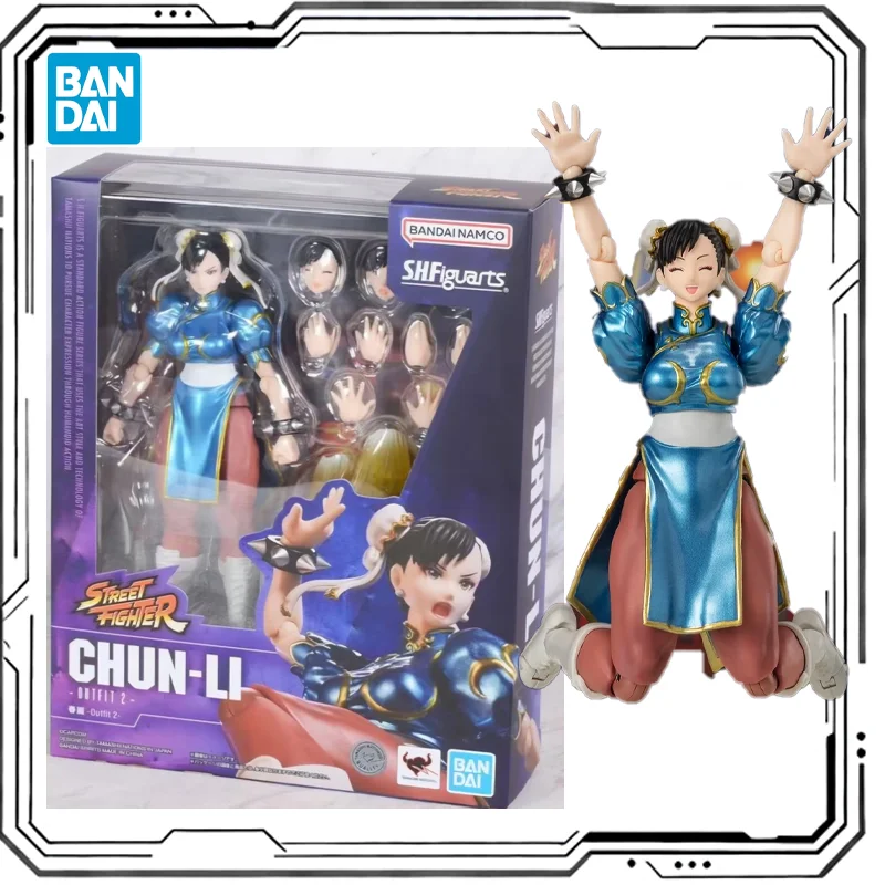Bandai SHF Street Fighter Chun-Li Outfit 2 S.H.Figuarts Movable Action Figure Game Collectible Toy for Anime Hobby Collectors