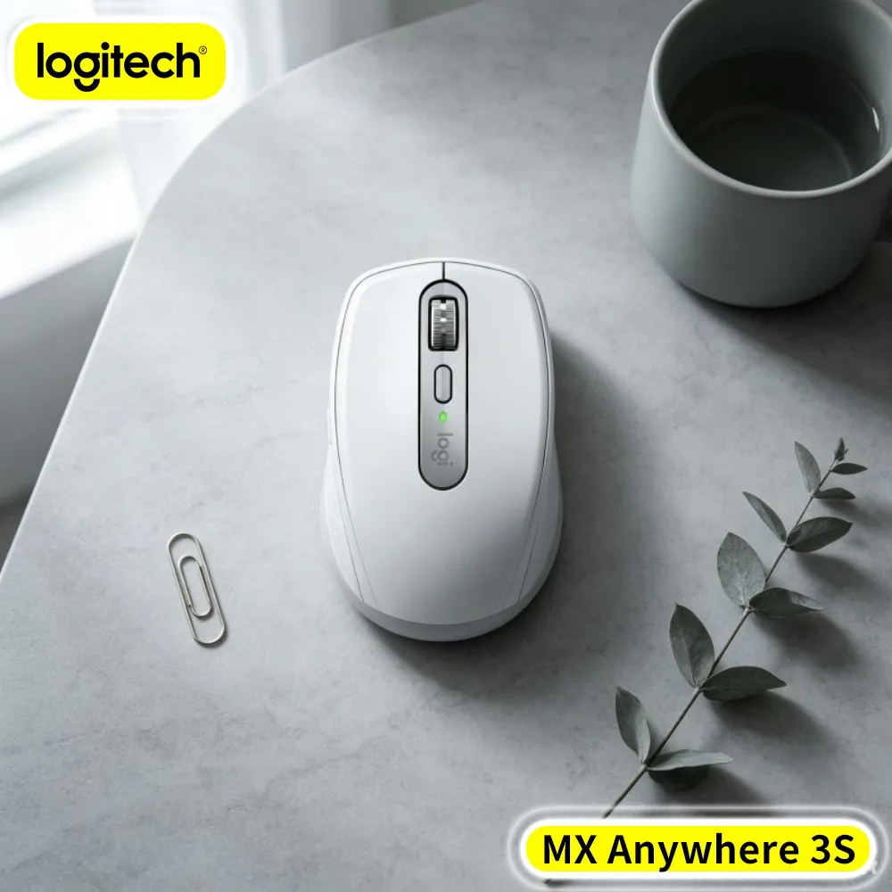 Logitech MX Anywhere 3S Office Mouse - 8K DPI Darkfield, Magspeed Scroll, Silent Click, 3-Device Sync For Retail Studio