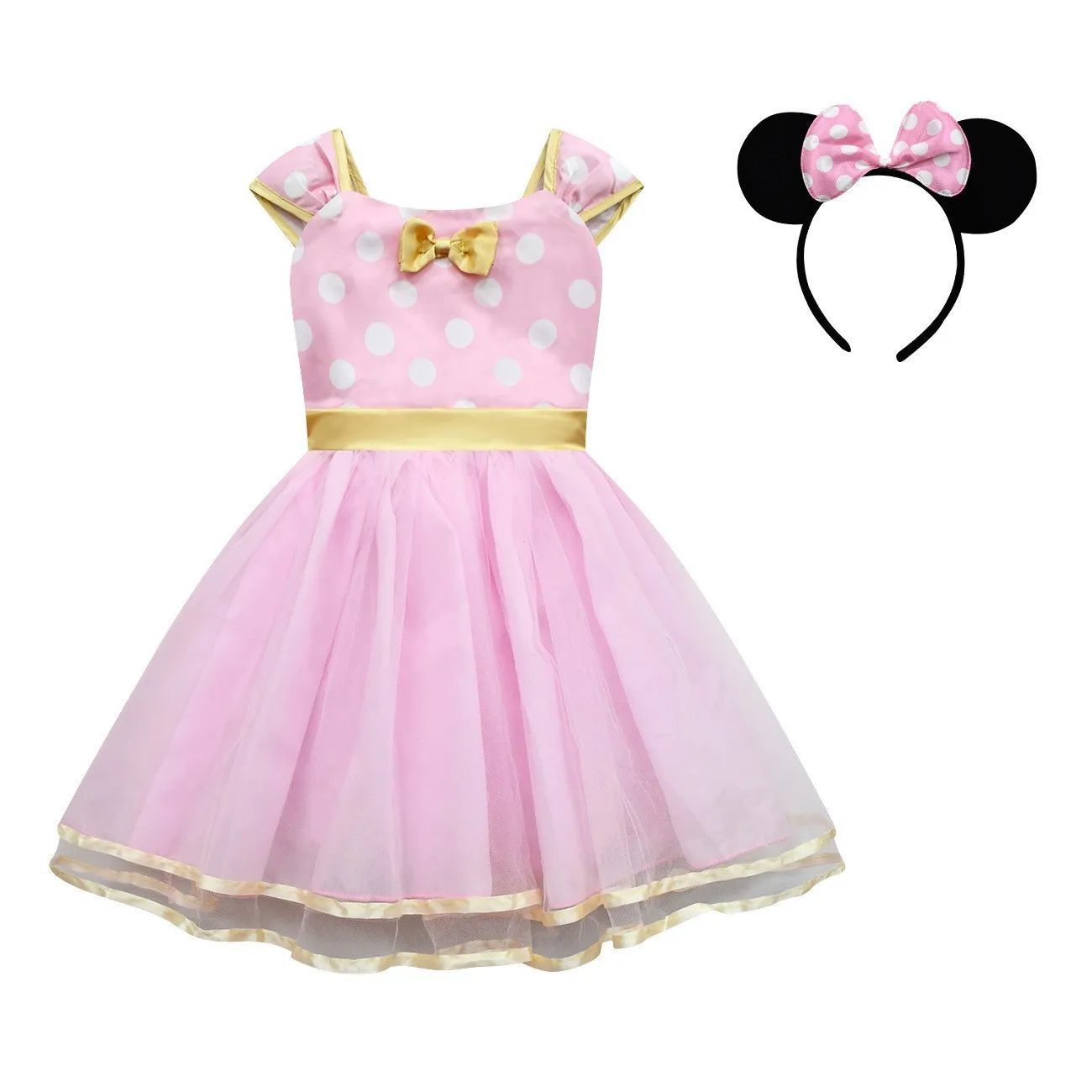 Schattige Baby Meisje Jurk Voor 9M-14Yrs Kinderen Zomer Kids Minni Mouse Polka Dot Jurk Meisjes Verjaardagsfeest Kerstkostuum