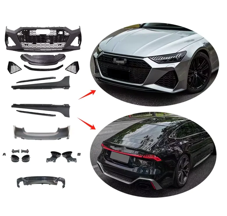 

Full Body Kit for Audi A7 2019-2021 Upgrade RS7 New Model Front Bumper Rear Bumper Side Skirt Classic Auto Parts