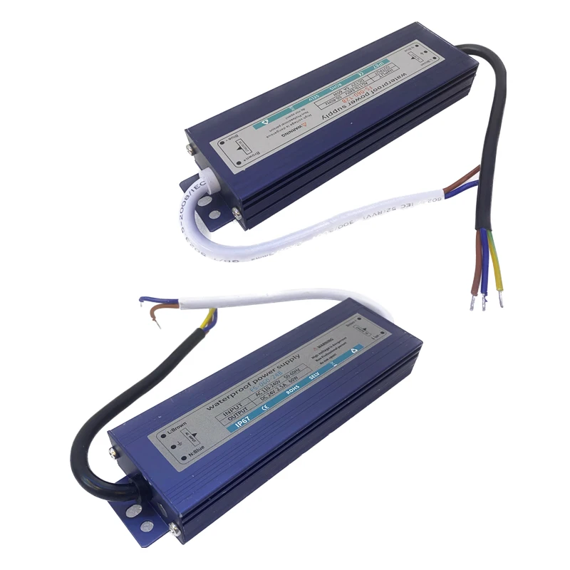 

LED Driver AC110V/220V To DC 12V 5A 24V IP67 Waterproof Lighting Transformers Outdoor Power Supply 60W For LED Modules Strip Bar