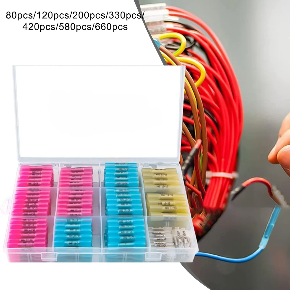 660PCS Heat Shrink Butt Connectors Kit Waterproof Wire Connectors For Boat Truck Electrical Equipment Supplies Accessories