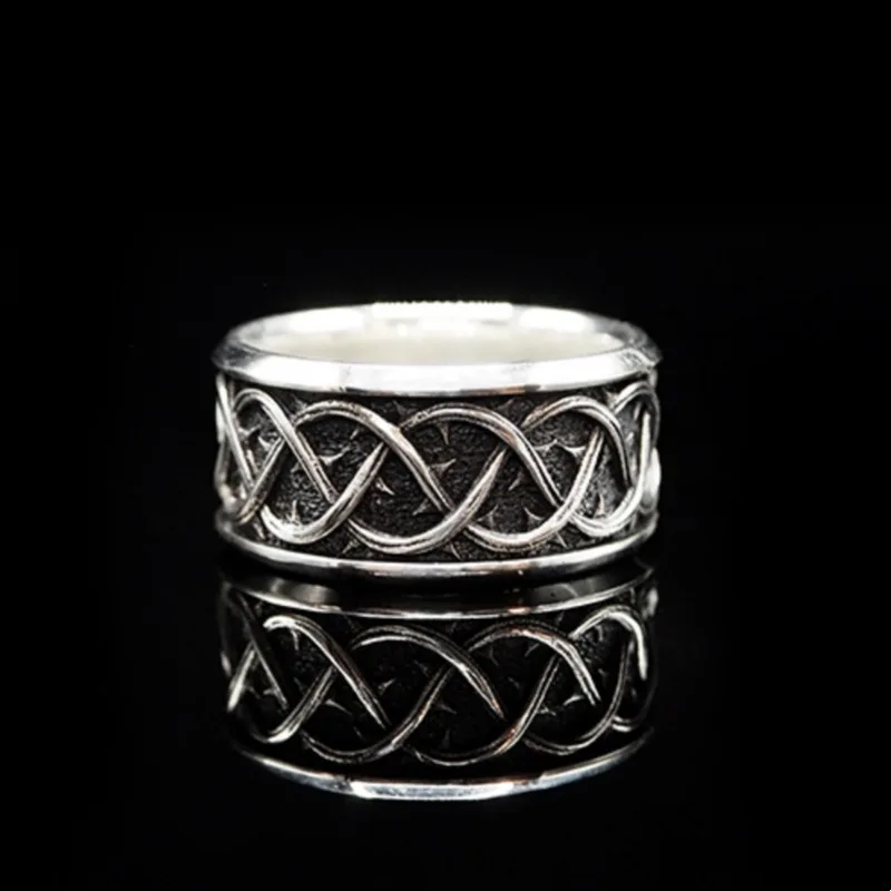 

Retro Thorn Pattern Couple Rings Adjustable Open Band Handmade Niche Fashion Jewelry Gifts