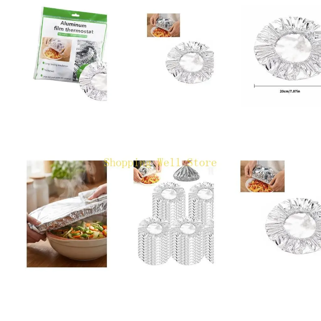 KX4B Aluminum Foil Protectors Set Heat Insulation Oil Proof Washable For Round Plates