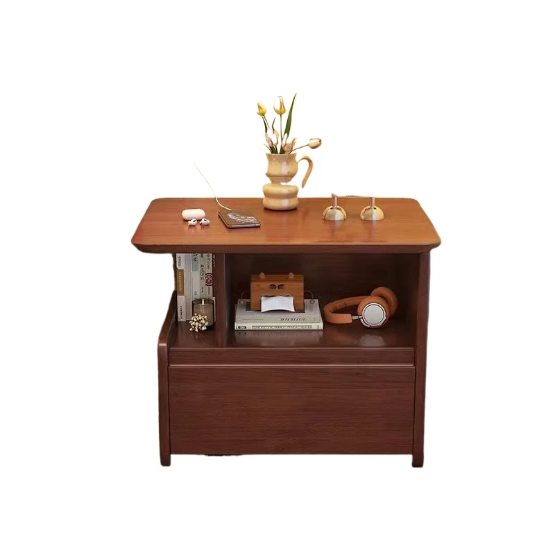 40cm Narrow Slit Small Apartment Bedside Cabinet Home Bedroom Bedside Table with Drawers Living Room Solid Wood Storage Cabinet