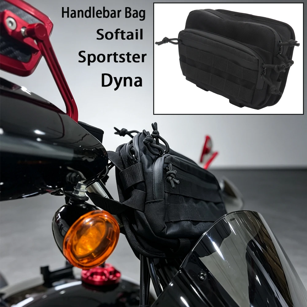 Motorcycle Handlebar Bag Barrel Bags For Harley Softail M8 Breakout Street Bob Fat Bob Low Rider Dyna Sportster FXBB Custom