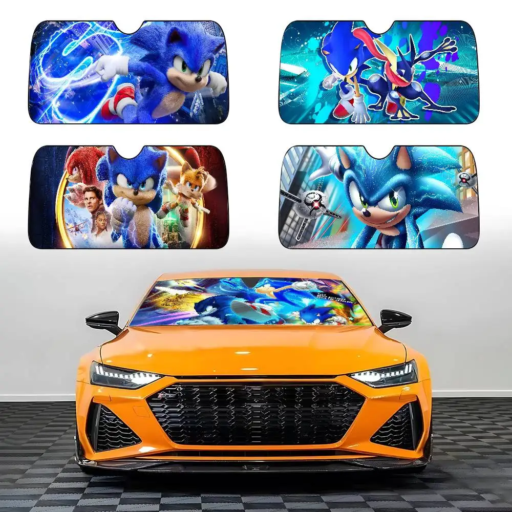 

Anime S-Sonic Car SunShade Car Sunshade Covers Cover Universal Windscreen Folding Visor