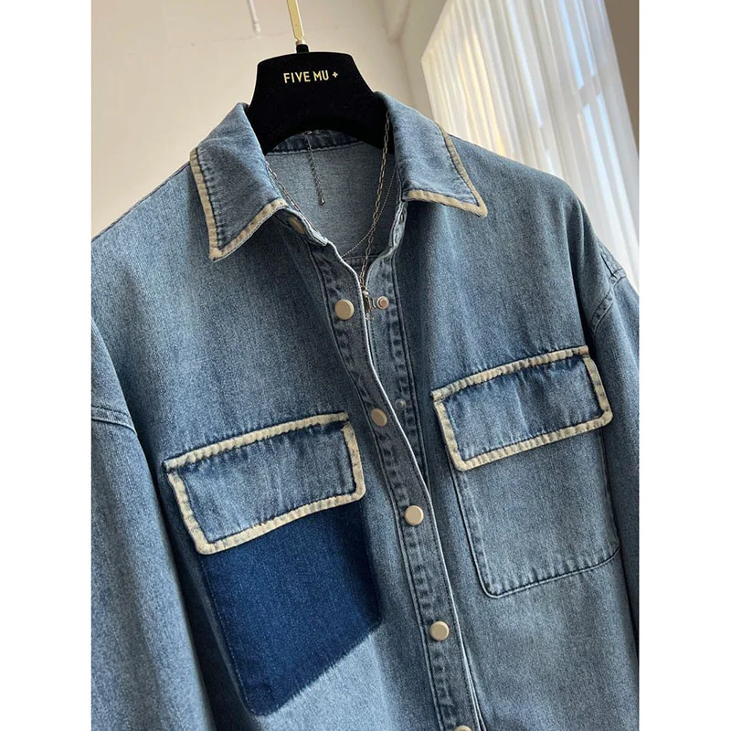 Design Sense Niche Unique Chic Advanced Sense Casual Denim Jacket Women's Spring Autumn Loose Fashion Short Jacket Tide Jacket