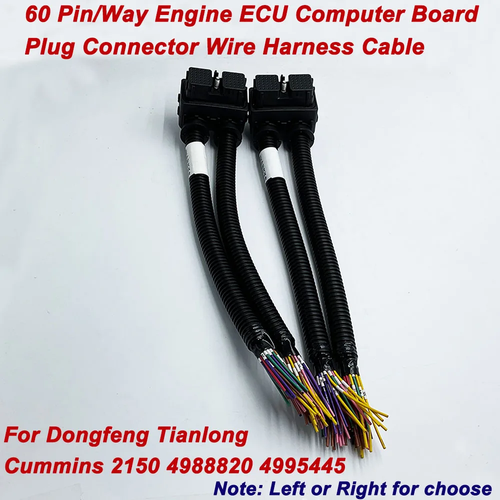 

60 Pin 60 Way Engine Computer Board ECU Plug Connector Wire Harness Cable For Dongfeng Tianlong Cummins 2150 4995445 4988820