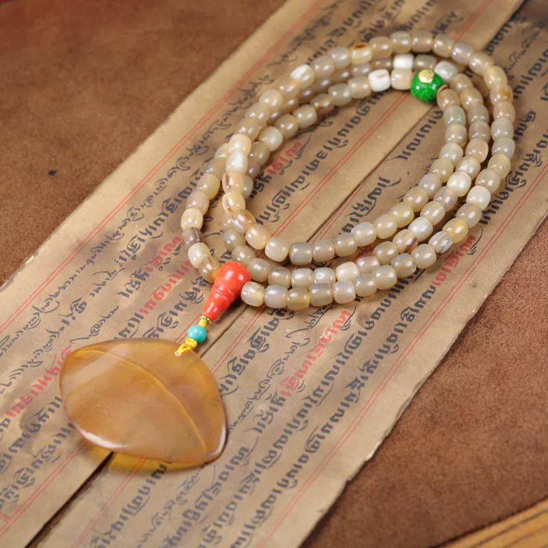 Bead 108 Buddha Beads Tibetan Style Horn Multi-loop Bracelet Vintage Jewelry