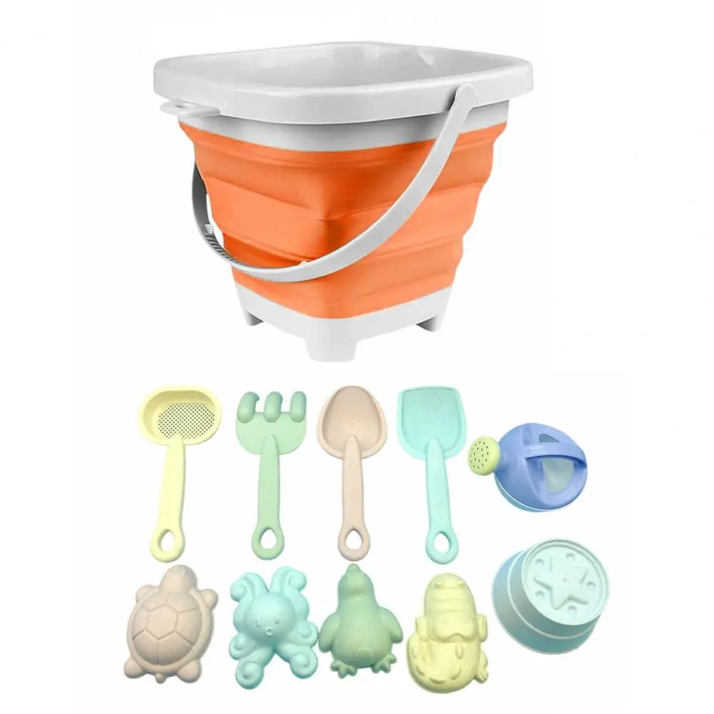 

Sandcastle Building Kit 11-piece Kids Beach Sand Toy Set Bucket Fork Shovel Watering Sifter Sand Mold for Toddlers