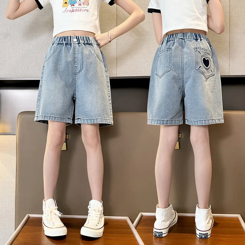 Teens Girls Denim Shorts New Summer Fashion Girl Short Jeans Children Girls Jeans Shorts Solid Girls Half Pants Clothing image 3