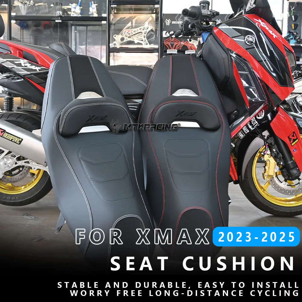 MTKRACING For YAMAHA XMAX 2023-2025 Motorcycle Front Driver Rear Passenger Cover Fit One Piece Retro Seat Cushion