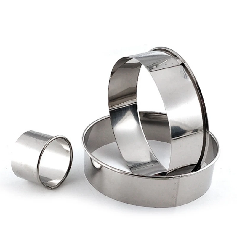 Moule à gâteau rond en acier inoxydable, anneau de cuisson de mousse, outils de cuisine, emporte-pièce de cuisson de pizza, anneau de gâteau de bricolage, 12 pièces