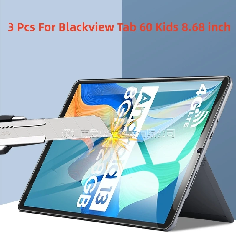 3 Pcs  tablet Tempered Glass Screen Protector For Blackview Tab 60 Kids 8.68 inch Tablet Protective Film Guard