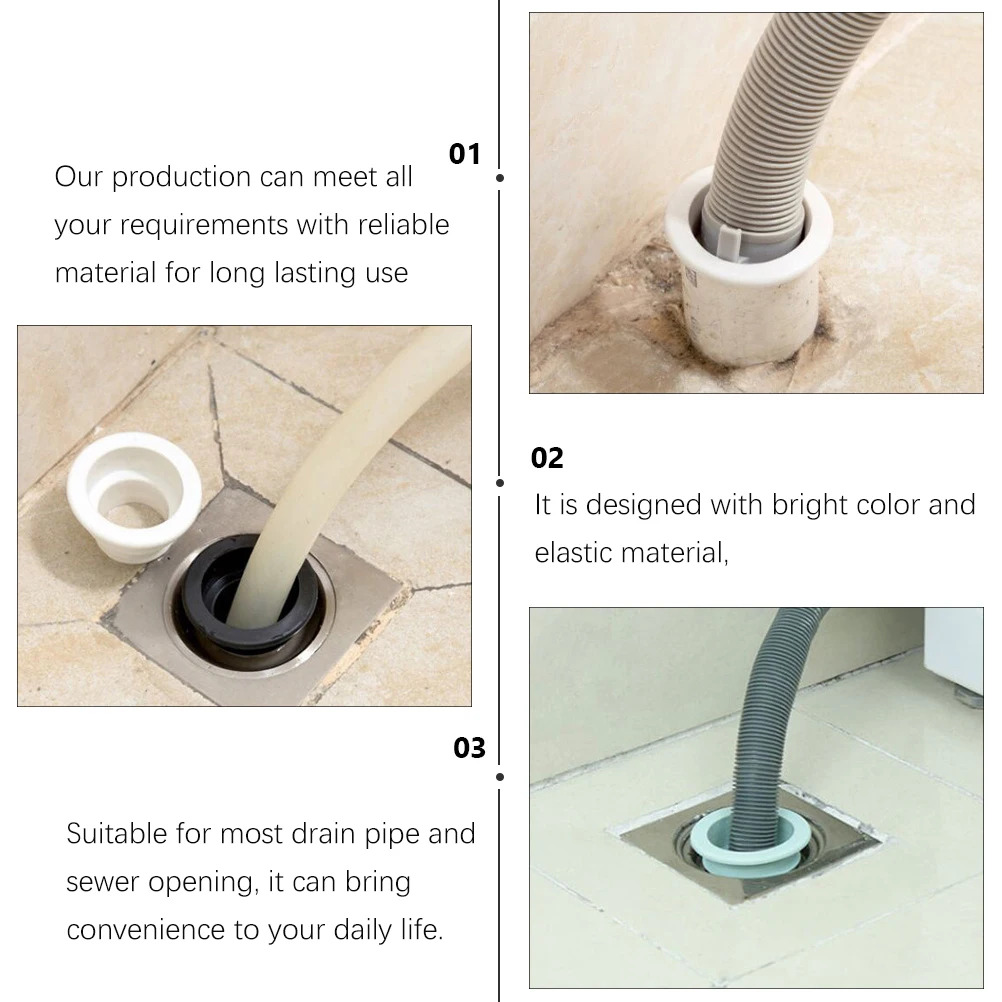 

20 Pcs Ring Deodorant Plug Sewer Sealing Ring Drain Hose Soft Elastic Fit Pipes Bathroom Kitchen Office Floor TPR