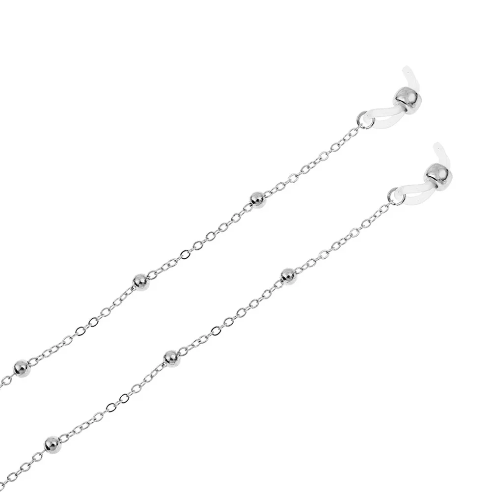 

Women Literary Silver Eyeglass Chain Sunglasses Strap Hanging Neck Spectacles Holder Anti-Skid Eyewear Retainer