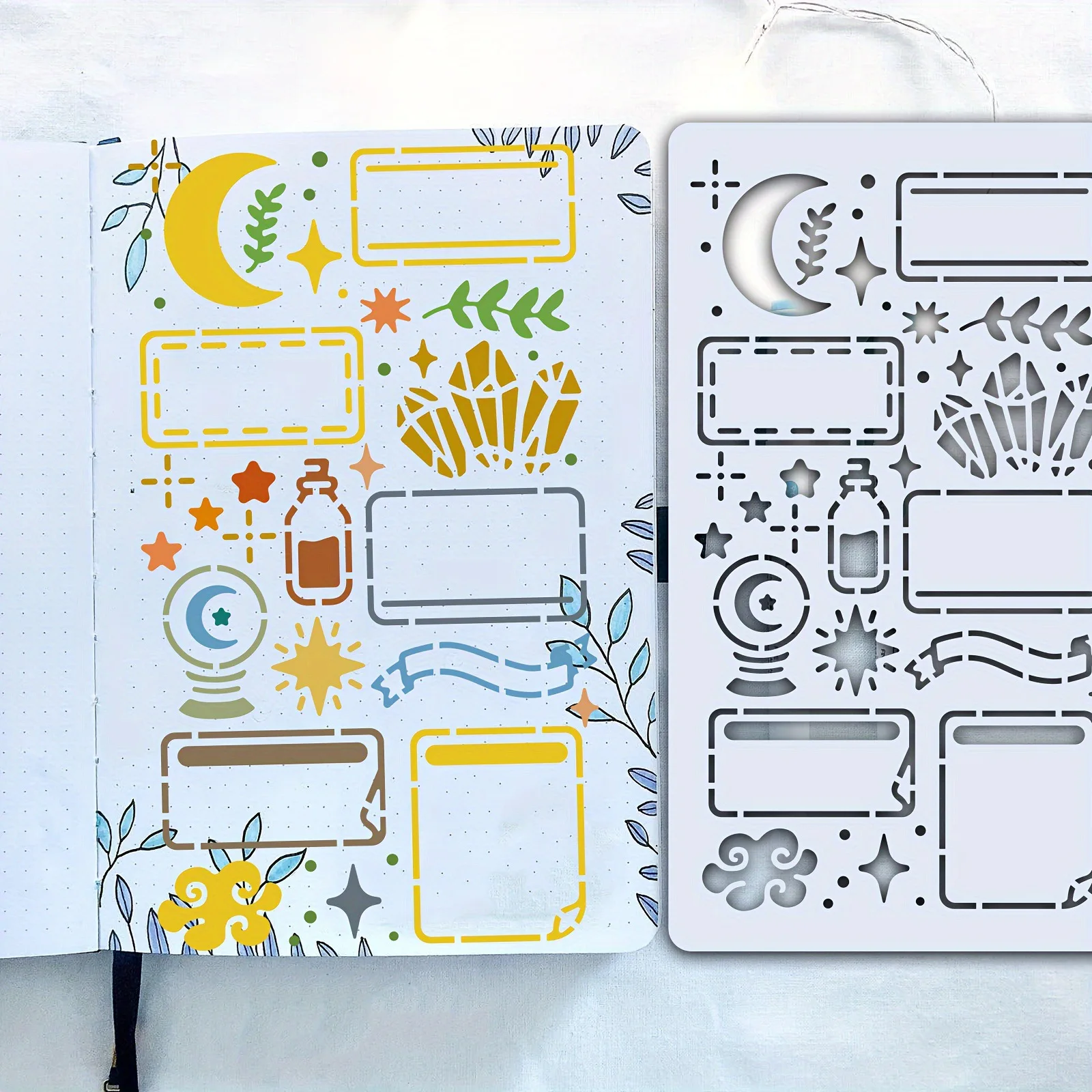 15 Stück Zeichenvorlagen, wiederverwendbare Kugel-Schablonen, Tagebuch zum Malen, DIY, Scrapbooking, Tagebuch, Sammelalbum, Journal, Schreibwaren, Geschenke – Detail 5