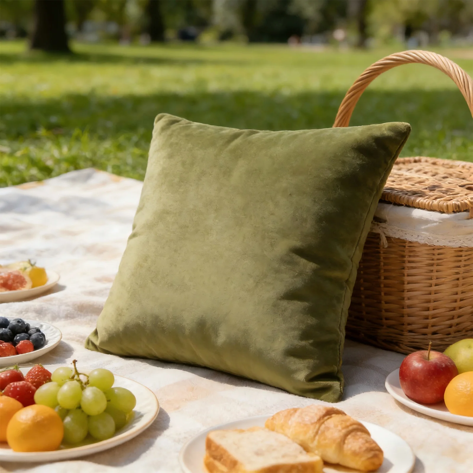 1PC Soft Cushion Cover Green Pillowcase for Living Room Sofa Nordic Simple Style Home Decoration Pillows Cover