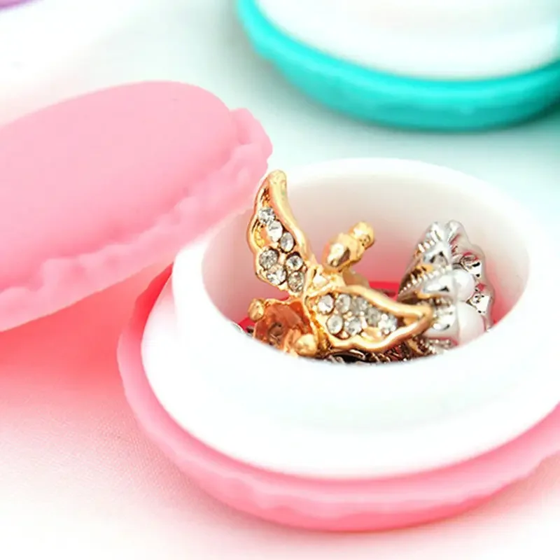 10PCS Mini Cute Cake Shape Macaron Case Jewelry Storage Box for Necklace Earring Jewelry Organizer Gift Girls Table Decoration
