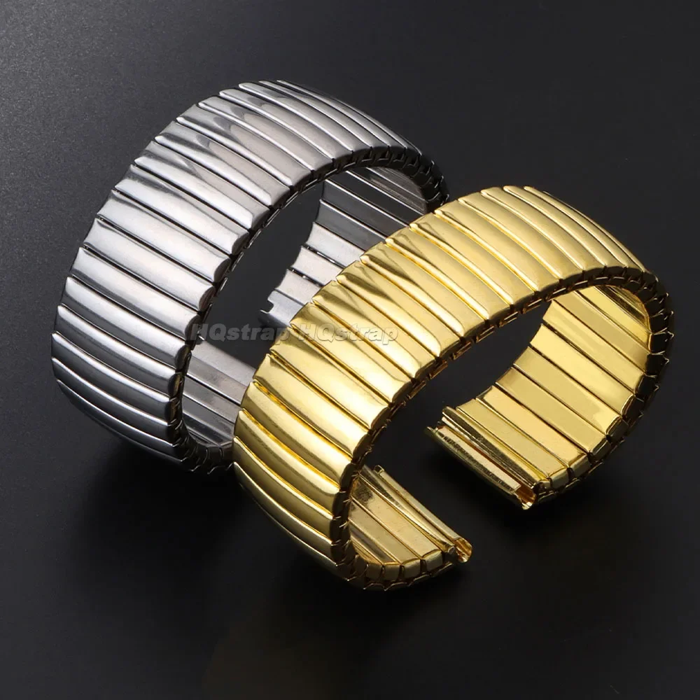 Stainless Steel Elastic Watchband 12mm 14mm 16mm 18mm 20mm 22mm Metal Stretch Expansion Strap Men Women Replacement Wristband