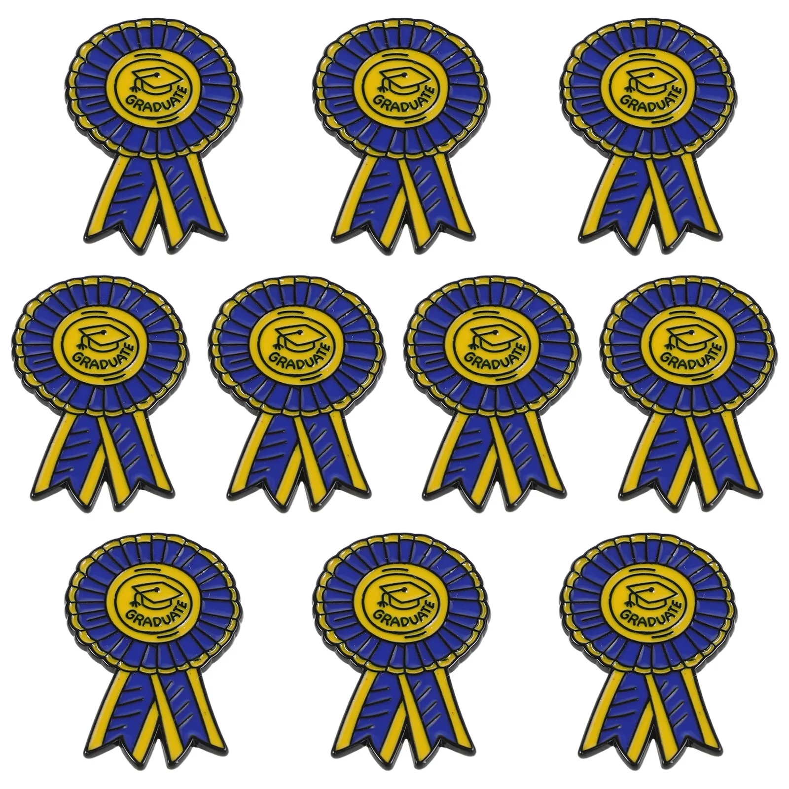10Pcs Alloy Graduation Lapel Pin Student Recognition Badge Medal Brooch School Event Prize Class 2026 Souvenir