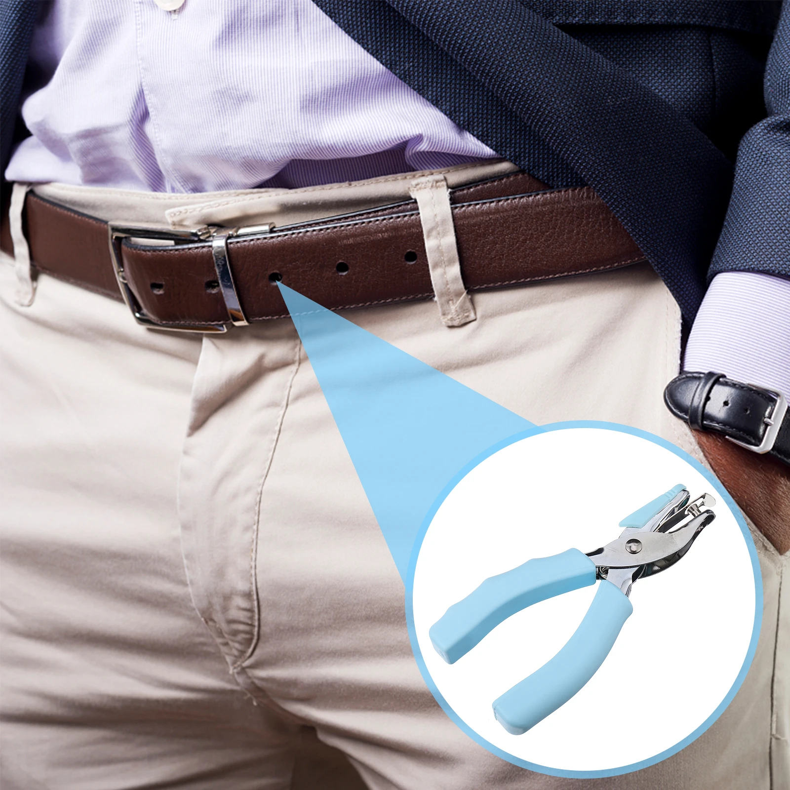 

Hole Punch Plier Heavy Duty Plated Comfortable Design Long-Lasting Working Belt Strap Fabric Cardboard