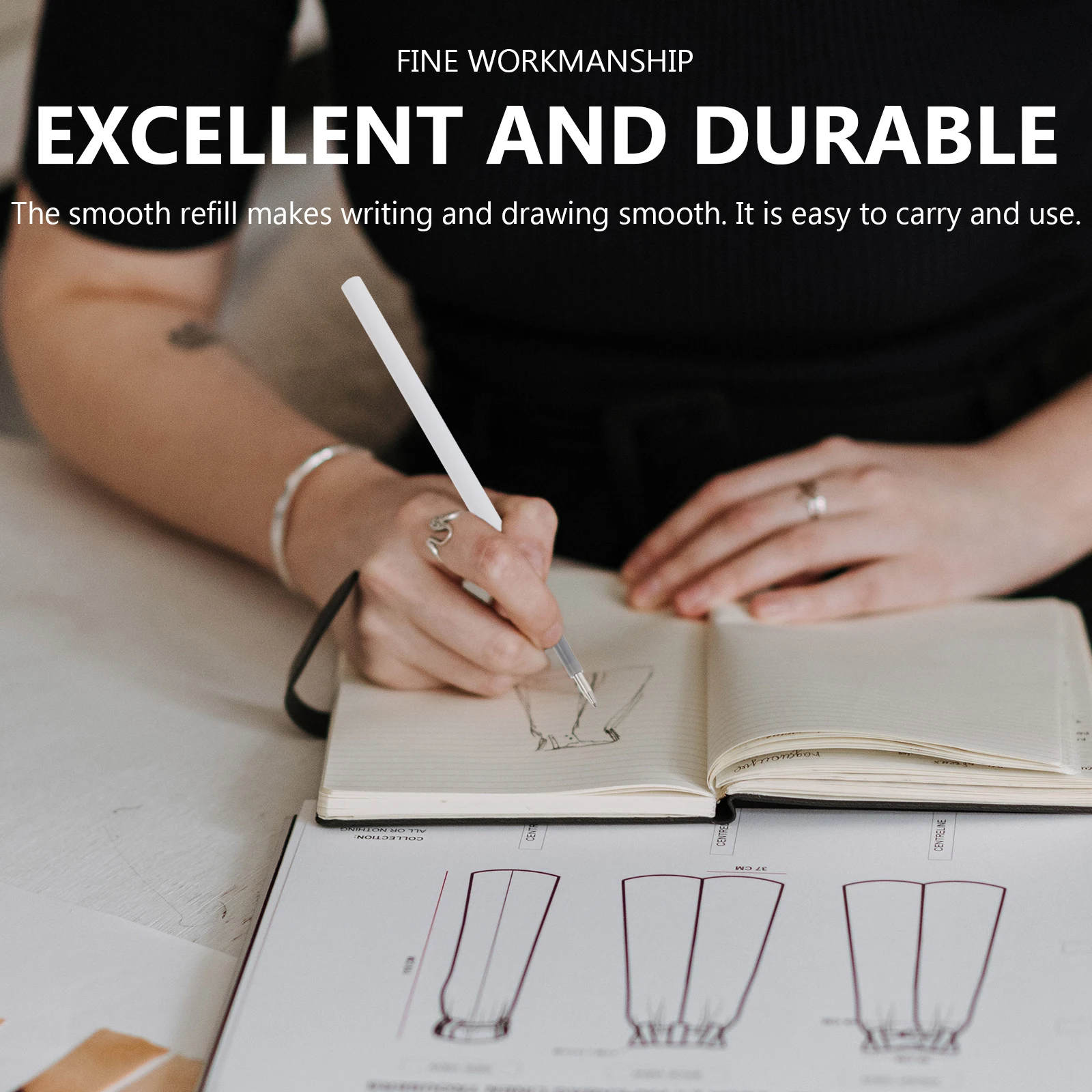 

100pcs Press Refill Pens Gel Ink Smooth Writing Portable Quick Drying Ink Refills for School Students Family Friends