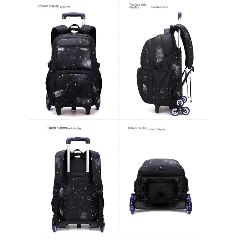 Mochila escolar para niños, mochila con ruedas para niño, mochila escolar con ruedas, mochila con ruedas, equipaje de mano con bolsa de almuerzo