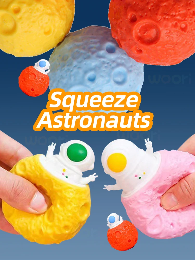 Exprimir astronautas planeta TPR taza antiestrés Pop Up Juguetes Divertidos broma descompresión Fidget sensorial estrés regalo para niños y adultos