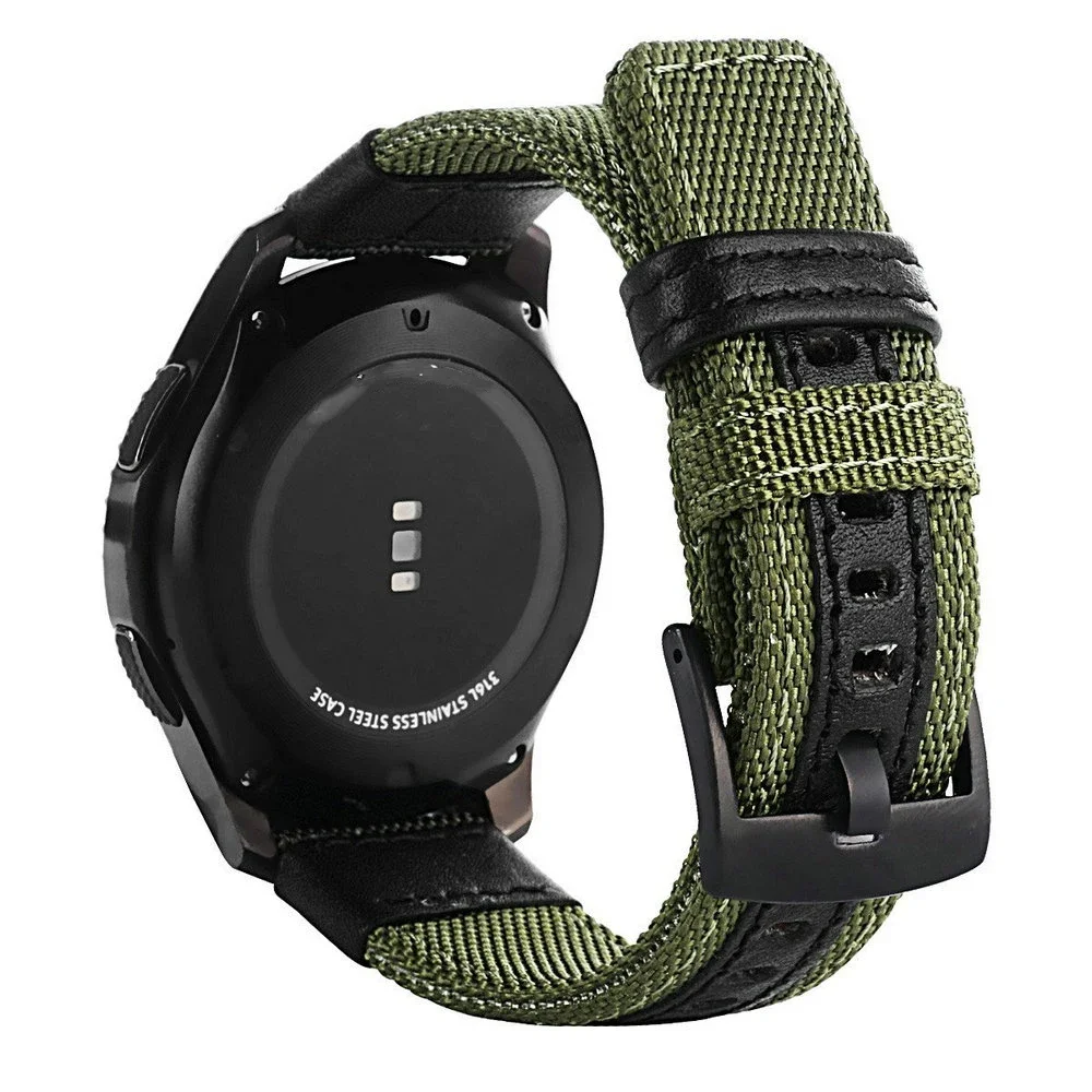 

Нейлоновый ремешок 20 мм 22 мм для Amazfit GTS/2/2e/GTS2 Mini/GTR 42 мм/47 мм/GTR2/2e/stratos 2/3, спортивные часы, браслет цвета хаки, черная пряжка