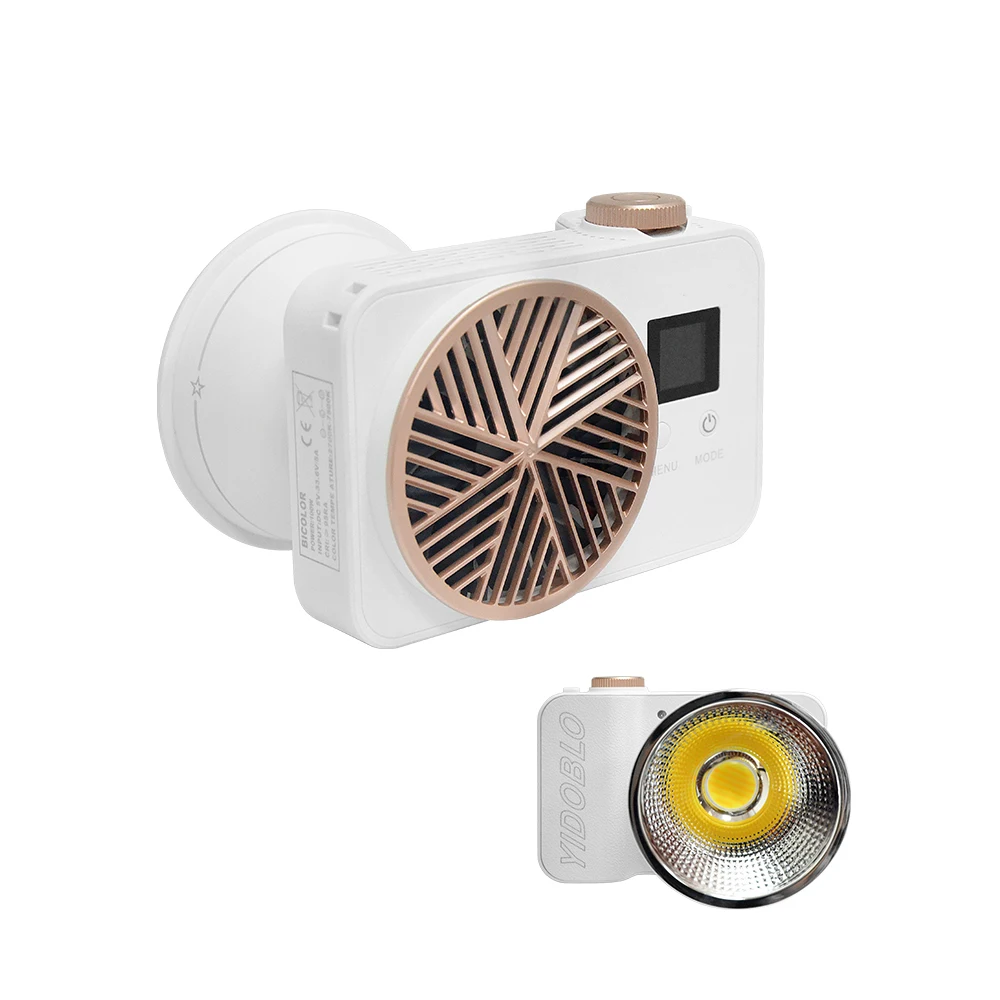 Yidoblo 60 Вт COB видеосвет портативный светильник с непрерывным выходом размером с ладонь 2700–7500 К двухцветный для фотографии/видео/студии/видеоблоги