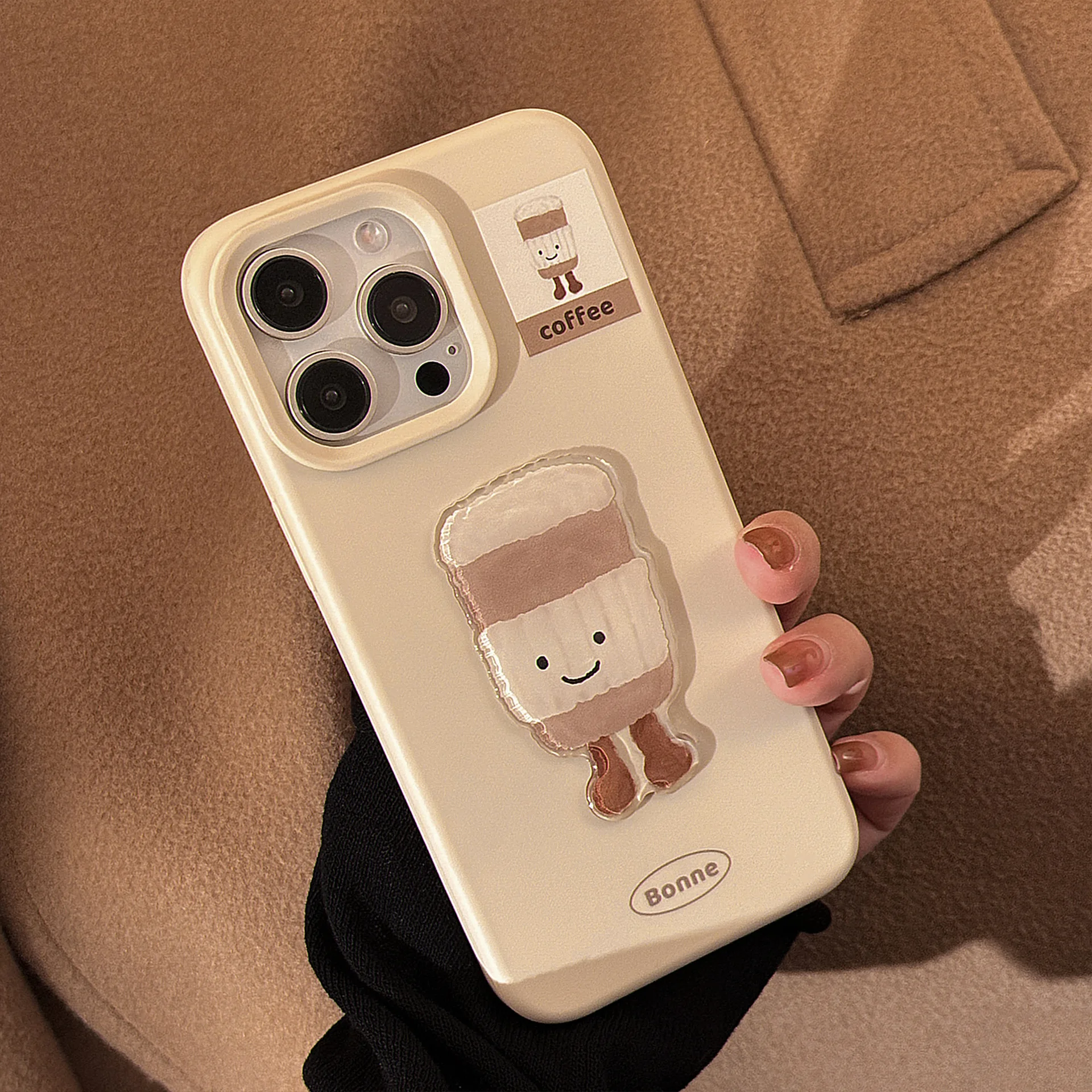 Luxury 3D Cartoon Delicious Food Coffee Pattern Phone Case For iPhone 17 16 15 14 13 12 Pro Max Shockproof Protective Soft Cover view 6