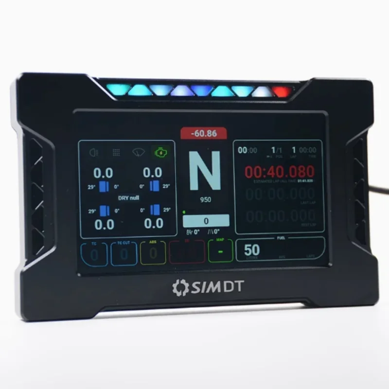 

DB PRO Racing Simulator Game Dashboard 5-inch Touchscreen Instrument Panel 19 RGB Lights SIMHUB Dual USB 60Hz