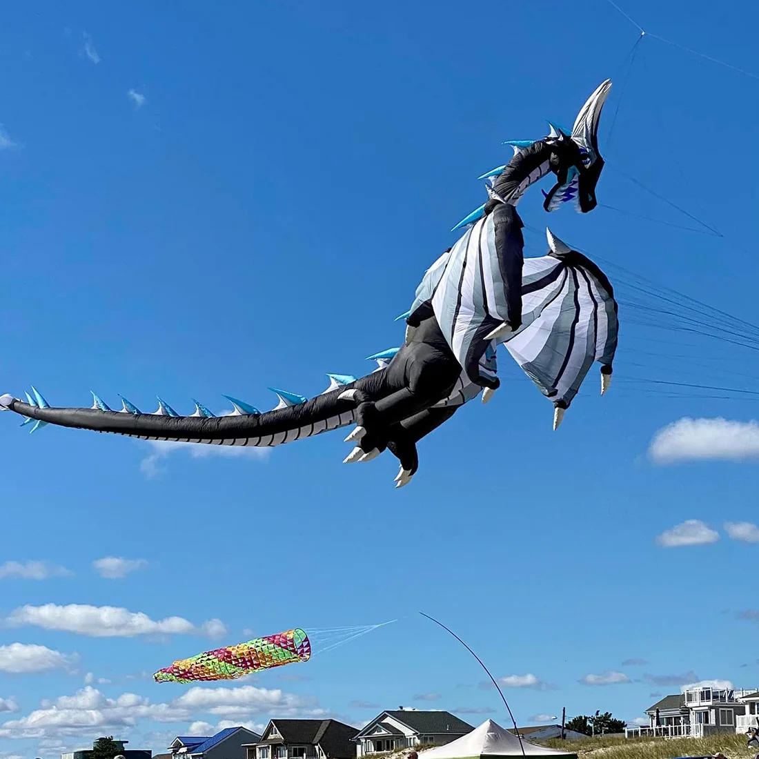 9KM 16m巨大ドラゴンカイトラインランドリーペンダントソフトインフレータブルショーカイト（カイトフェスティバル用）リップストップナイロン生地、バッグ付き